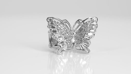 Paparazzi Accessories June 2022 Life of the Party Exclusive: Fearless Flutter White Ring