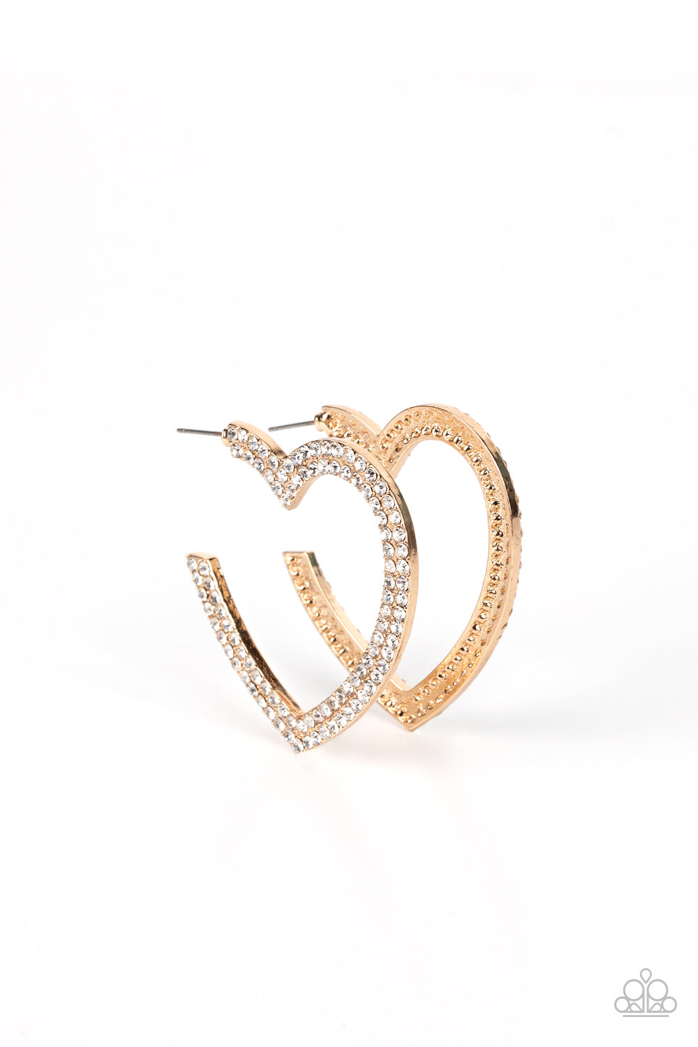 *Paparazzi Earrings* AMORE to Love Gold Hoop Earrings