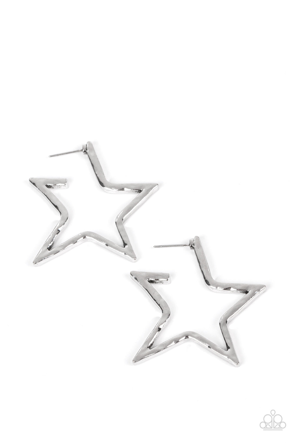 *Paparazzi Earrings* "All- Star Attitude" Silver Hoop Earrings