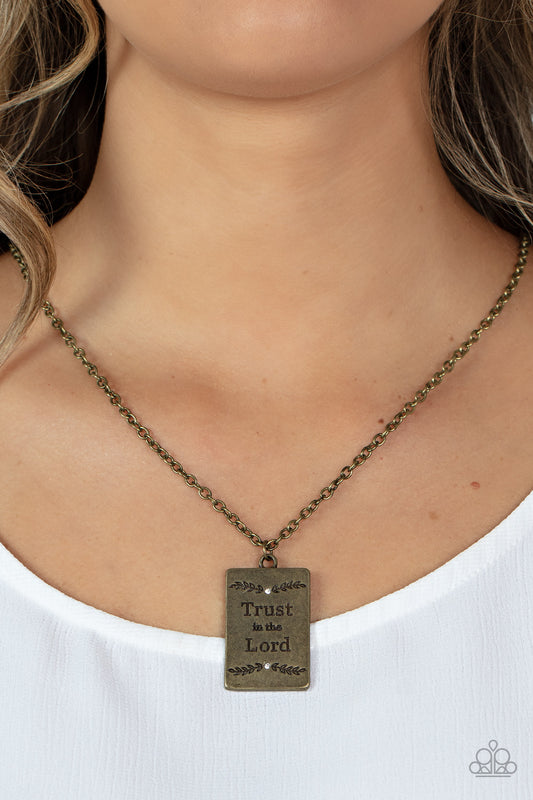 All About Trust Brass Necklace by Paparazzi Accessories