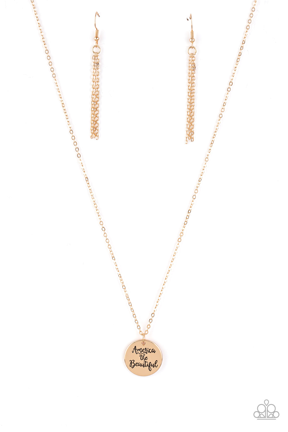 America The Beautiful Gold Paparazzi Accessories Necklace