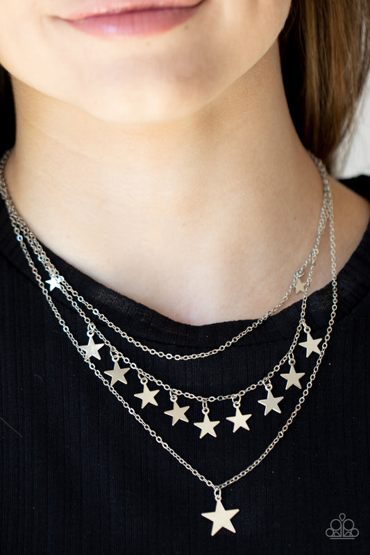 *Paparazzi Necklace* "Americana Girl" Silver Necklace