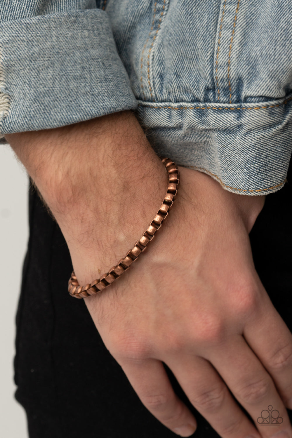 *Paparazzi Men's Bracelet* "Armed Combat" Copper Bracelet