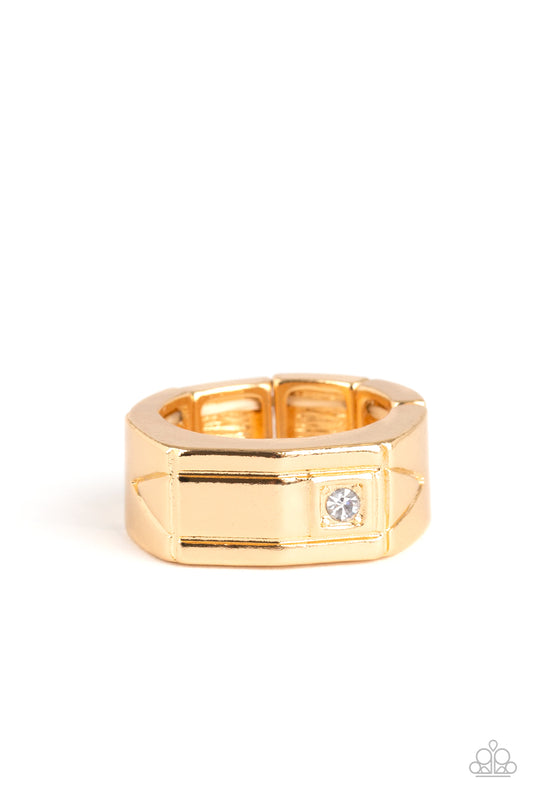 *Paparazzi Men's Rings* " Atlas"  Gold Ring