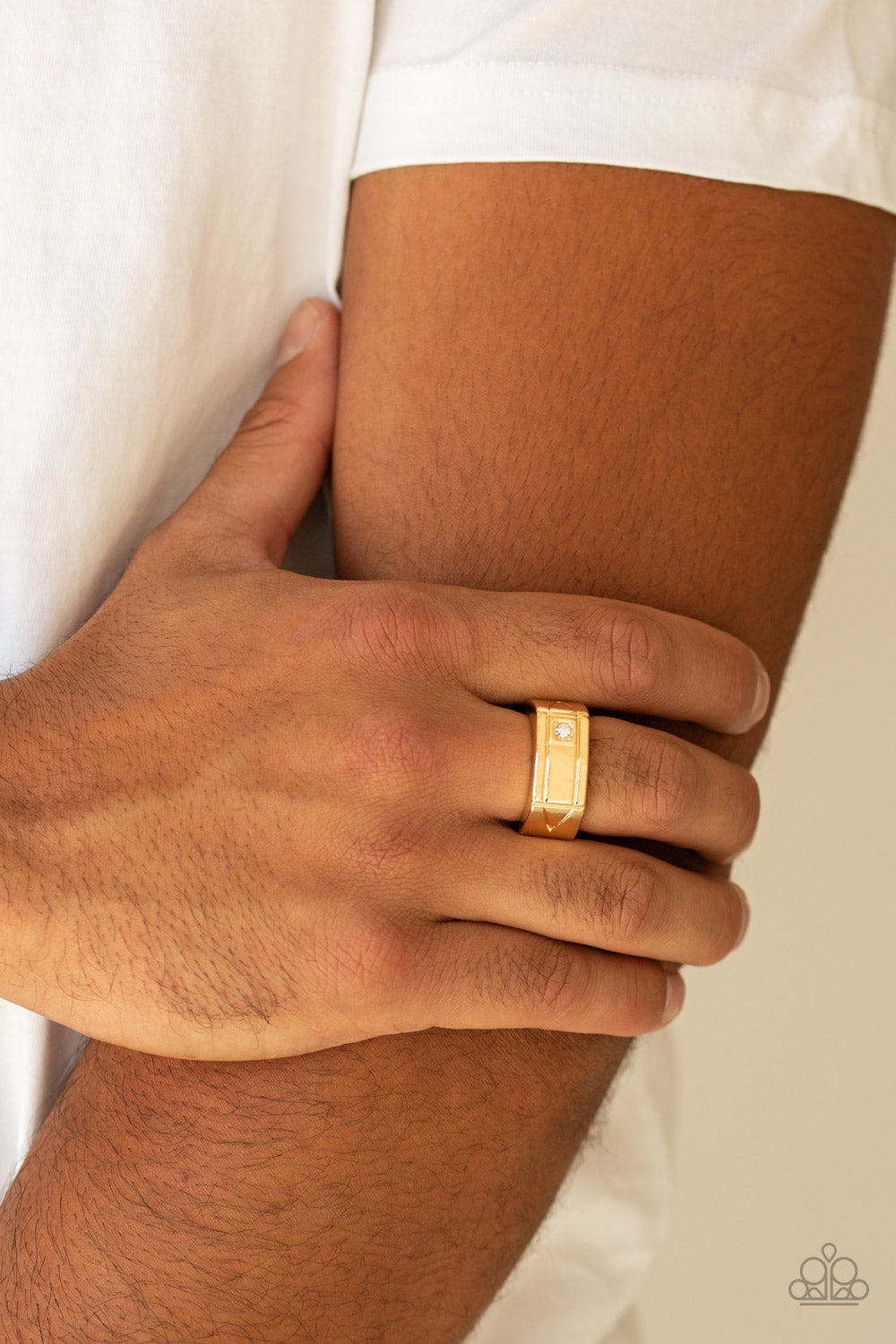 *Paparazzi Men's Rings* " Atlas"  Gold Ring