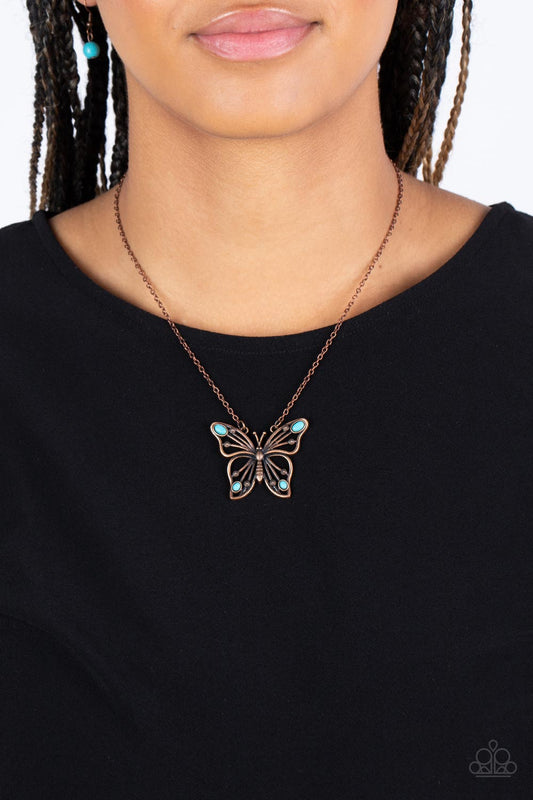 Badlands Butterfly Copper Necklace by Paparazzi Accessories