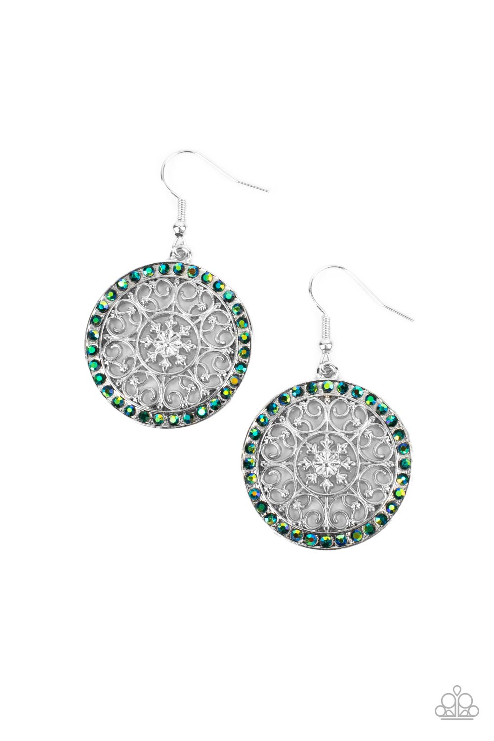 Bollywood Ballroom Green Earrings by :Paparazzi Accessories