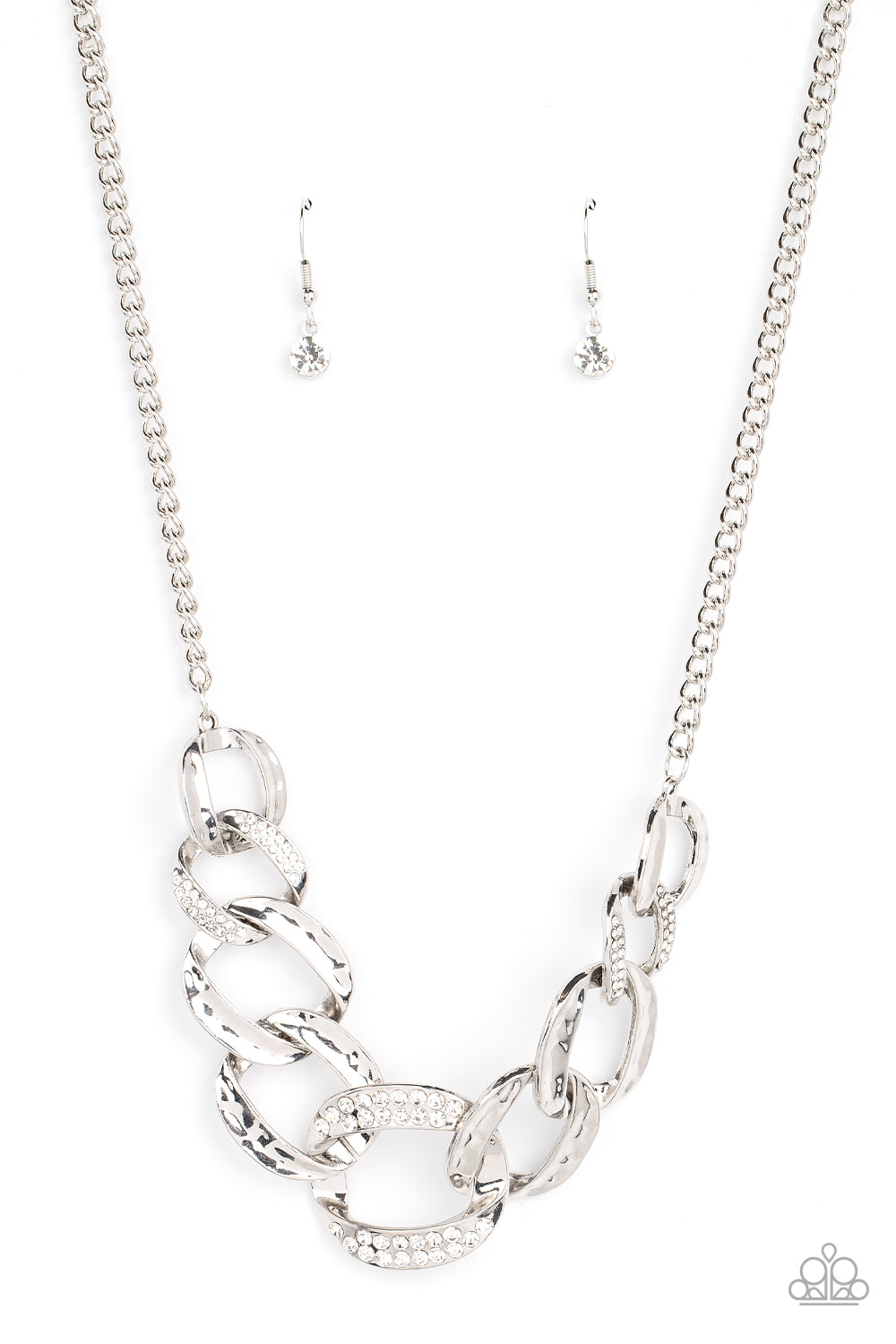 Bombshell Bling White Necklace by Paparazzi Accessories