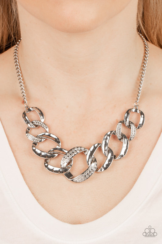 Bombshell Bling White Necklace by Paparazzi Accessories