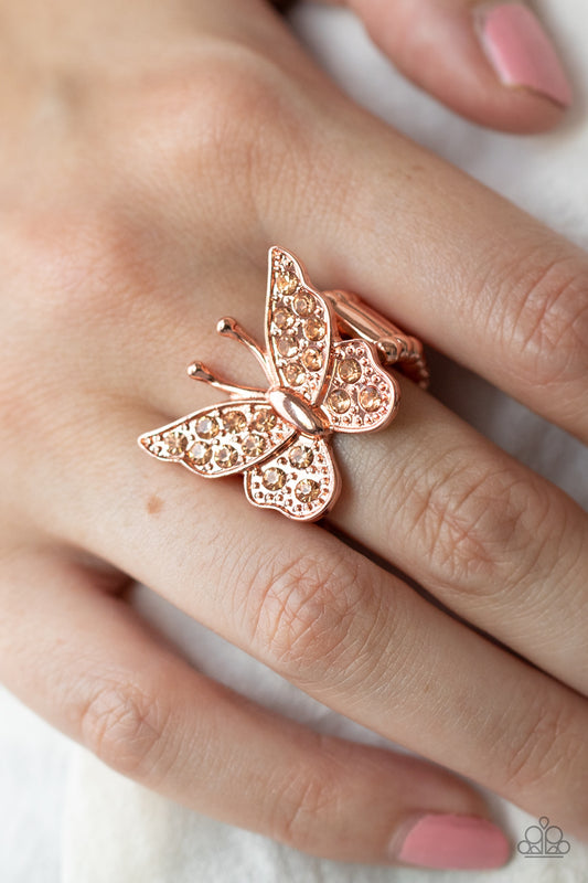 *Paparazzi Ring* " Bona Fide butterfly" Shiny Copper Ring