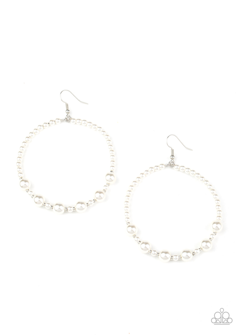 Boss Posh White Earrings by Paparazzi Accessories