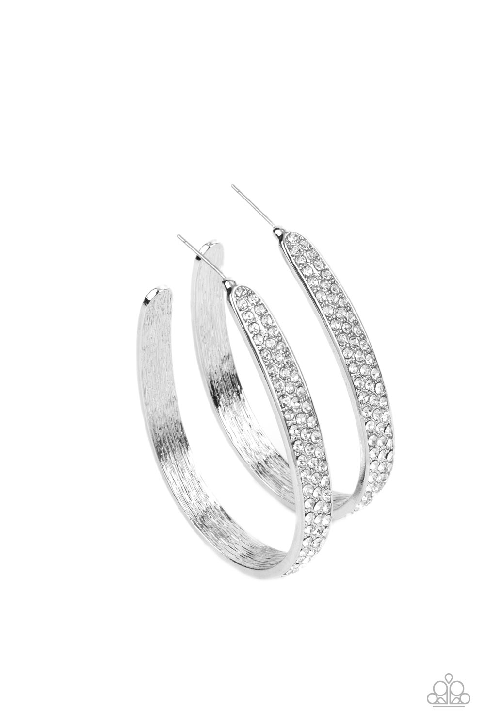 *Paparazzi Hoop Earrings* "Bossy and Glossy" White Hoop Earrings