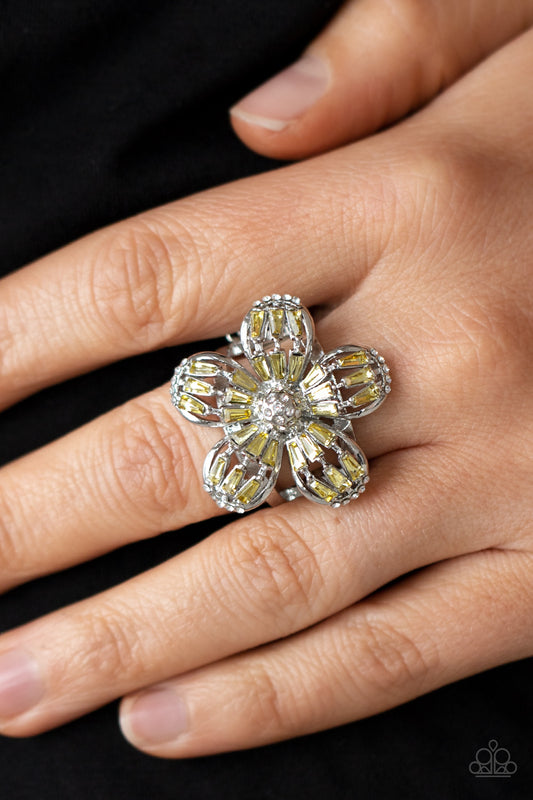 Botanical Ballroom Yellow Ring by Paparazzi Accessories