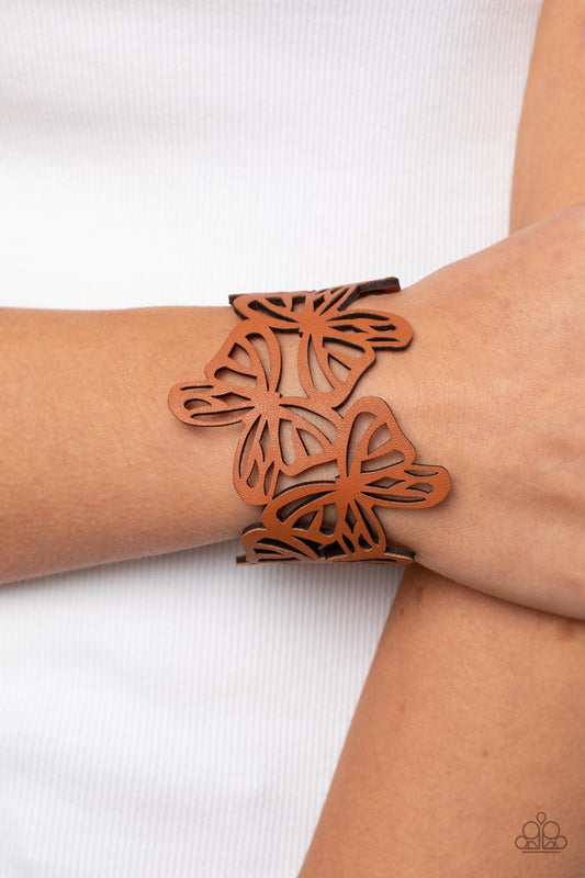 Butterfly Breeze Brown Urban Bracelet by Paparazzi Accessories