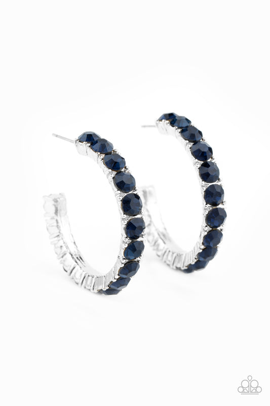 CLASSY is in Session- Blue Paparazzi Hoop Earrings