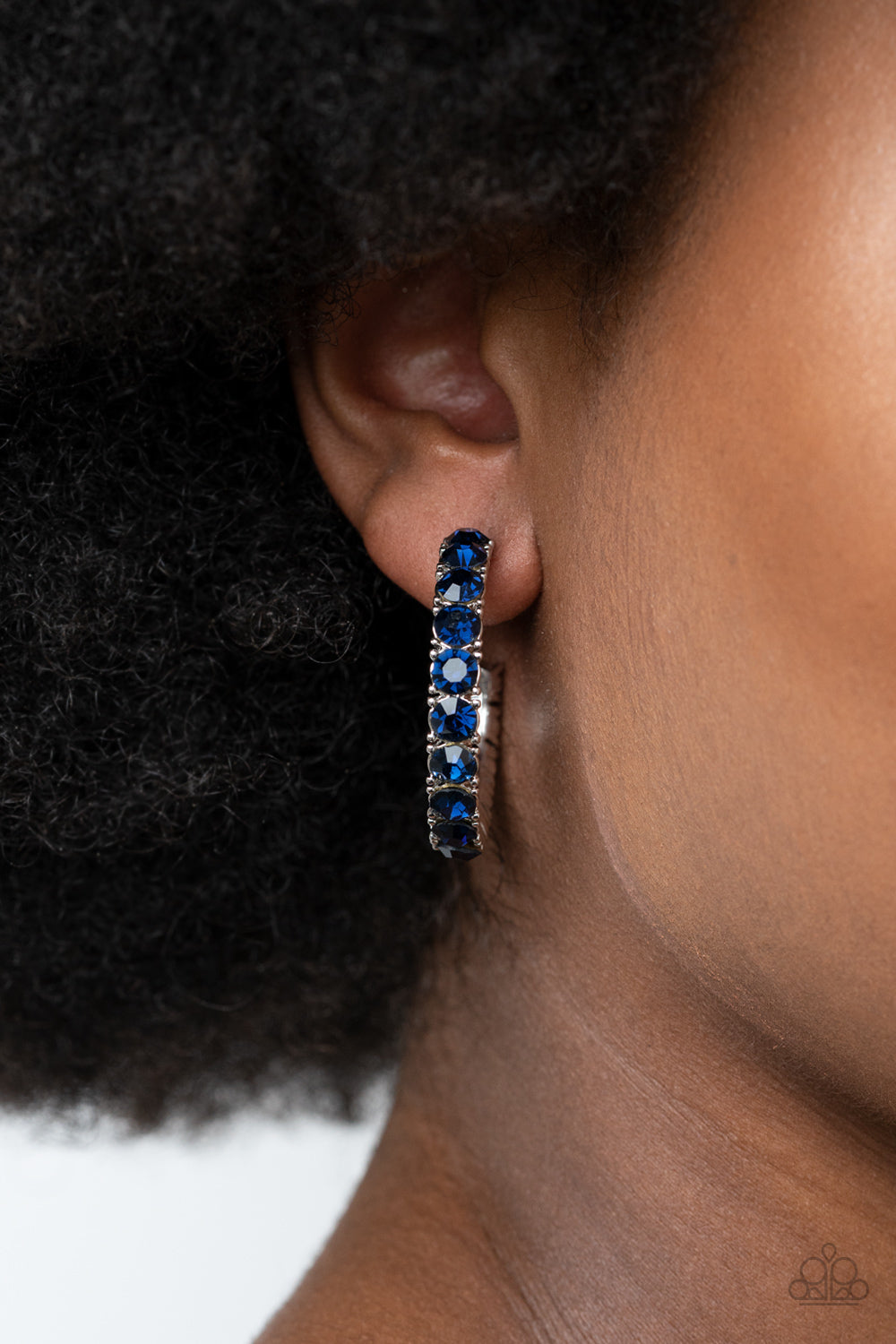 CLASSY is in Session- Blue Paparazzi Hoop Earrings