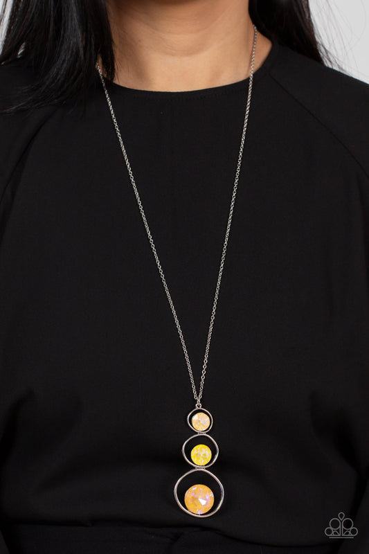 *Paparazzi Necklace* "Celestial Courtier" Iridescent Yellow Necklace