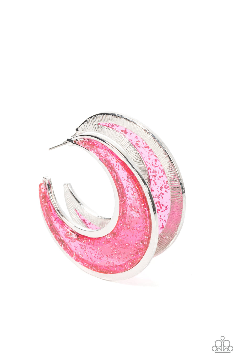 *Paparazzi Earrings* "Charismatically Curvy" Pink Hoop Earrings