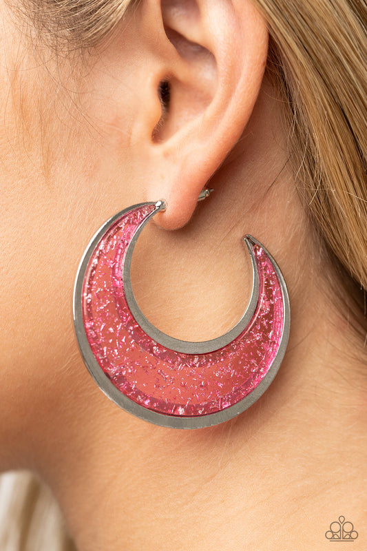 *Paparazzi Earrings* "Charismatically Curvy" Pink Hoop Earrings