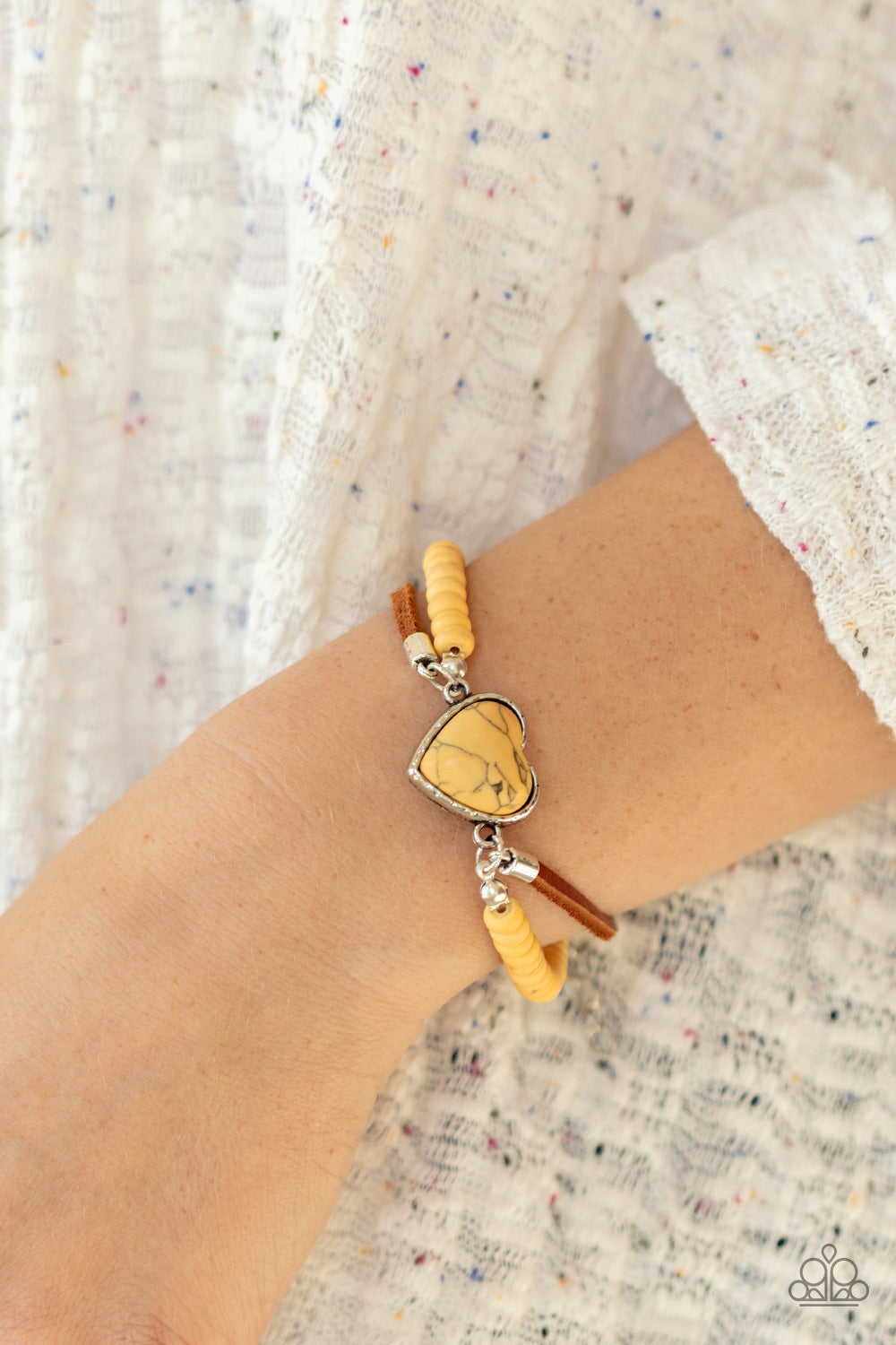 *Paparazzi Bracelet* "Charmingly Country" Yellow Bracelet