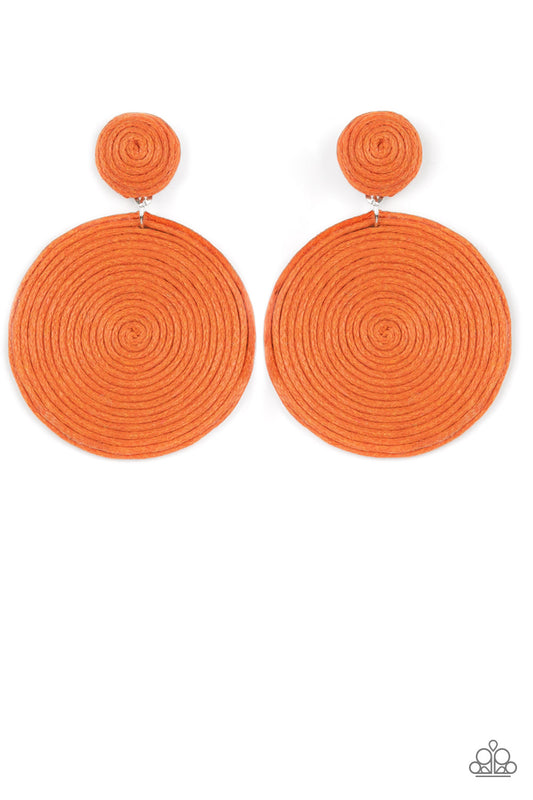 *Paparazzi Earrings* "Circulate The Room" Orange Post Earrings