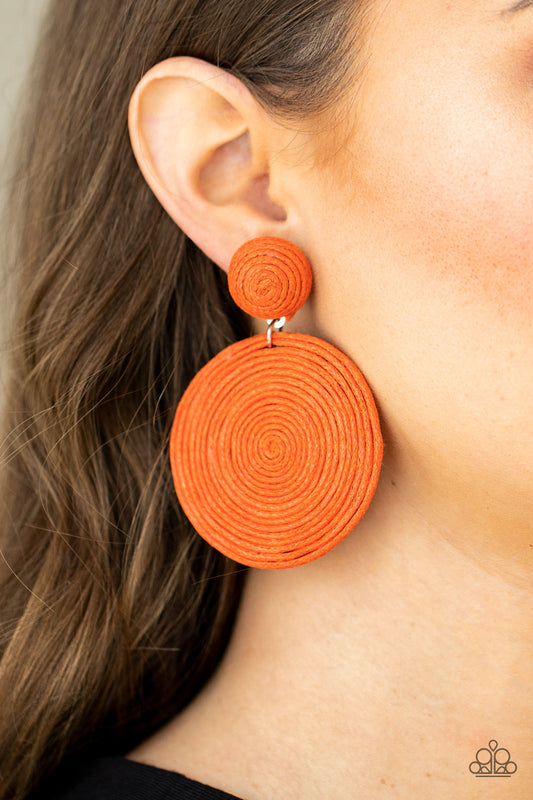 *Paparazzi Earrings* "Circulate The Room" Orange Post Earrings