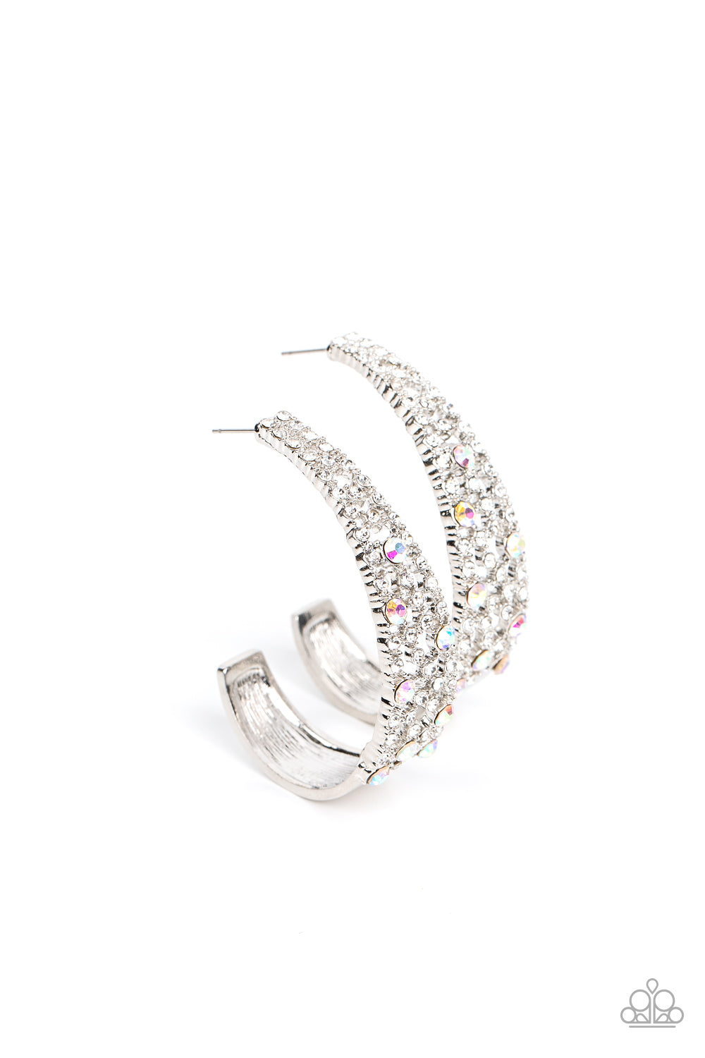 Cold As Ice Iridescent Multi Hoop Earrings by Paparazzi Accessories