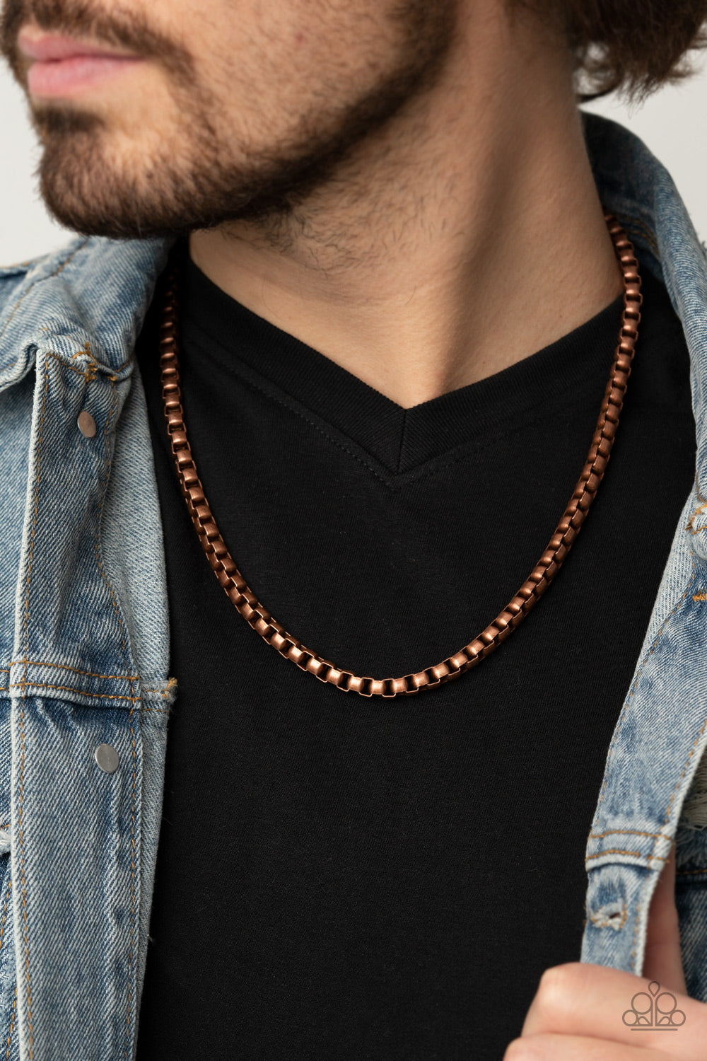 *Paparazzi Men's Necklace* "Combat Zone" Copper Necklace