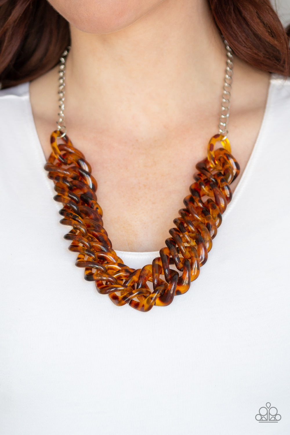 Comin' In HAUTE Brown Acrylic Necklace by Paparazzi Accessories