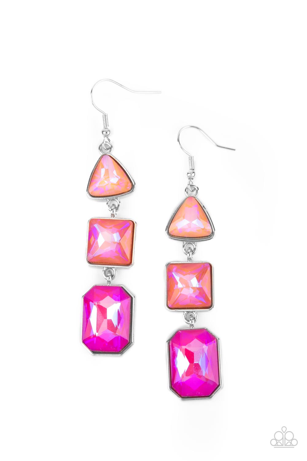 *Paparazzi Earrings* "Cosmic Culture" UV Shimmer Pink Earrings