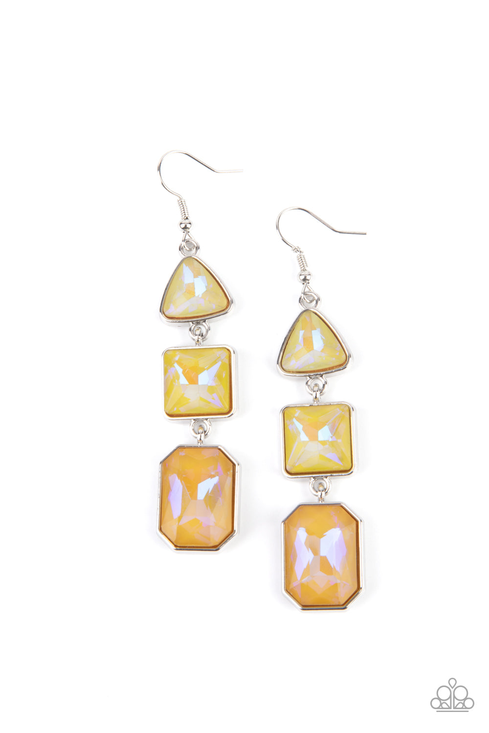 *Paparazzi UV Shimmer Earrings* "Cosmic Culture" Yellow UV Shimmer Earrings