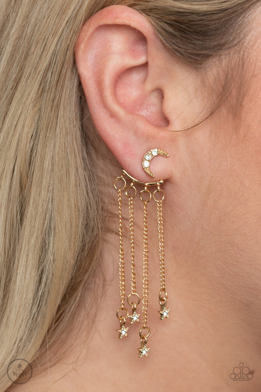 *Paparazzi Earrings* "Cosmic Goddess" Gold Jacket Earrings