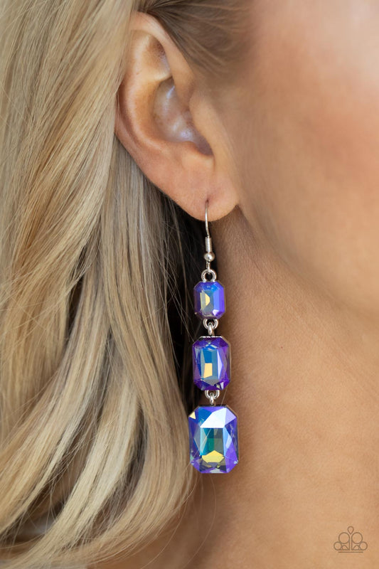 *Paparazzi Earrings* "Cosmic Red Carpet" Blue UV Shimmer Earrings