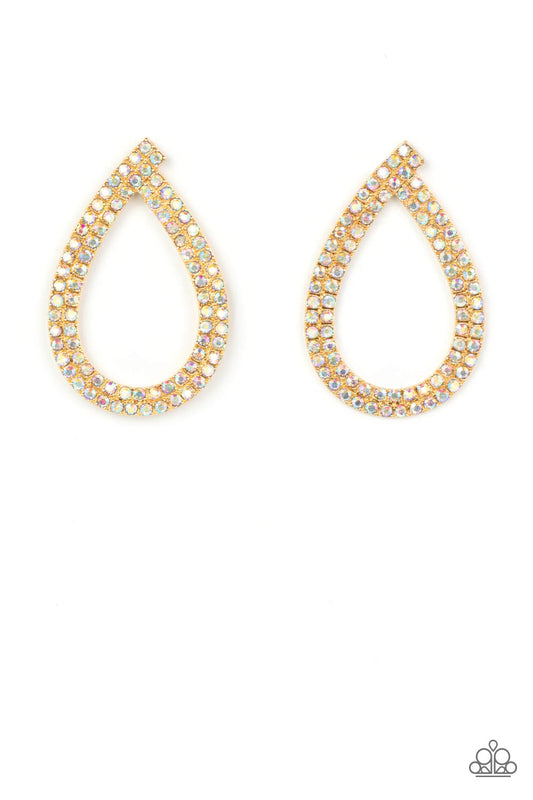 Diva Dust Gold Post Earrings by Paparazzi Accessories