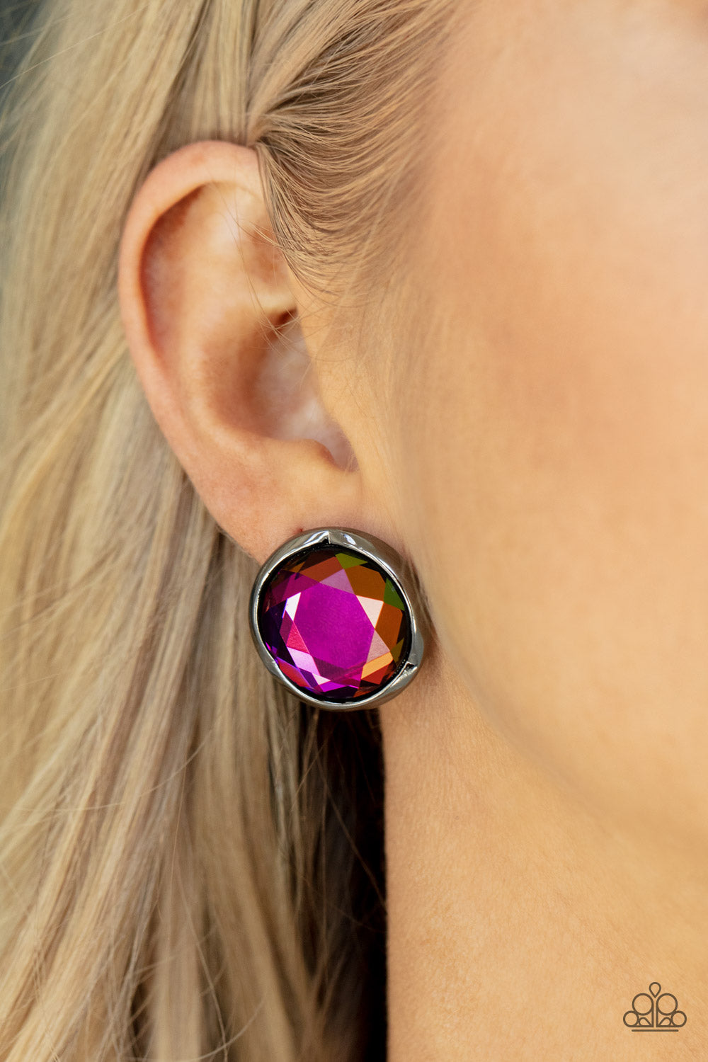 *Paparazzi Earrings* "Double-Take Twinkle" Multi Oil Spill Post Earrings