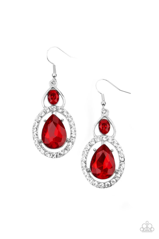 *Paparazzi Accessories* "Double The Drama" Red Earrings