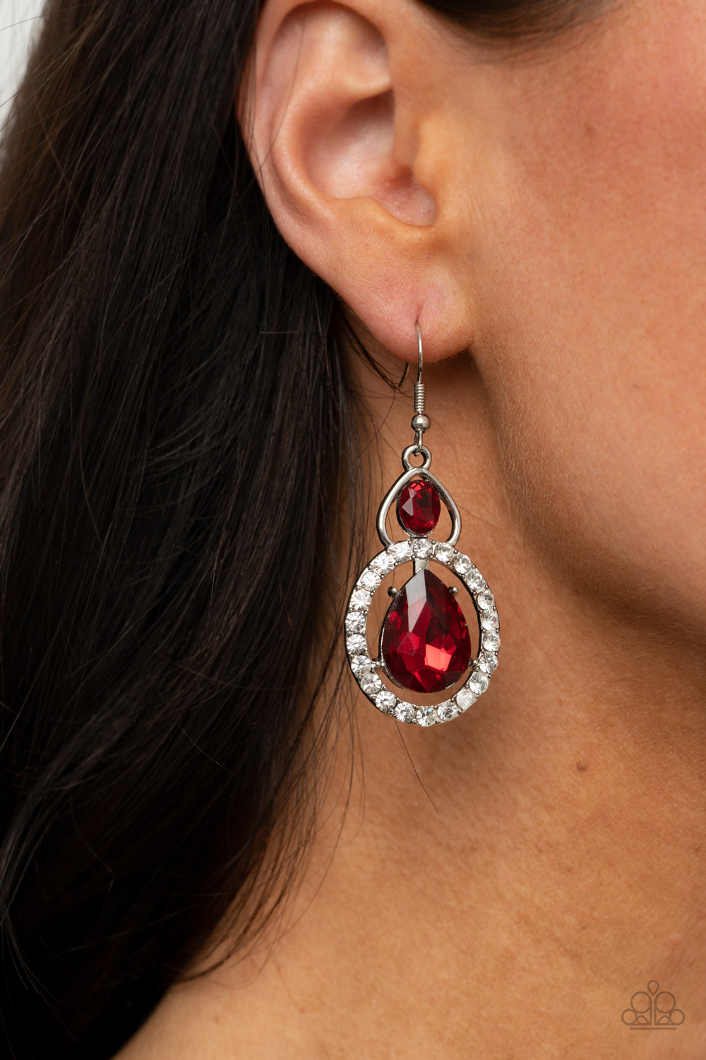 *Paparazzi Accessories* "Double The Drama" Red Earrings