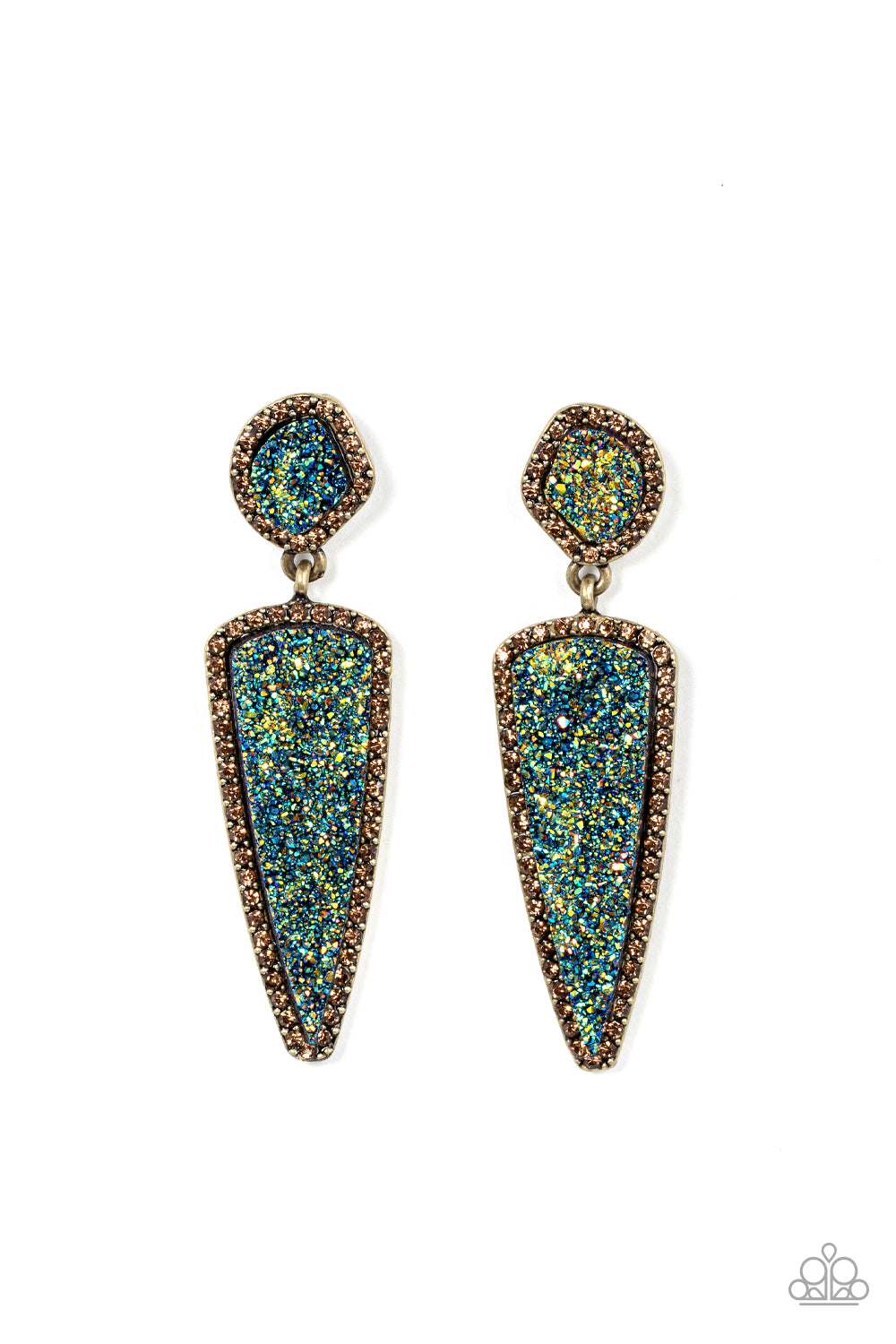 Druzy Desire Blue Post Earring by Paparazzi Accessories