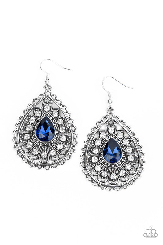 Eat, Drink, and BEAM Merry Blue Earrings by Paparazzi Accessories