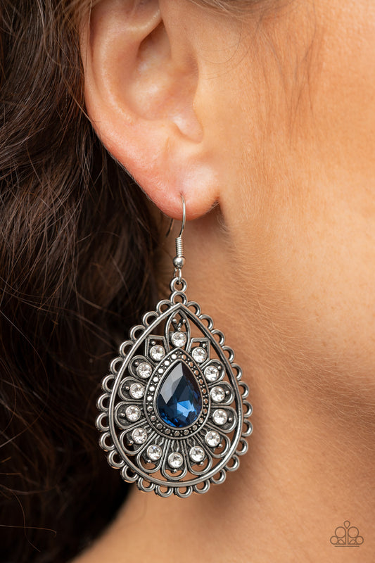 Eat, Drink, and BEAM Merry Blue Earrings by Paparazzi Accessories