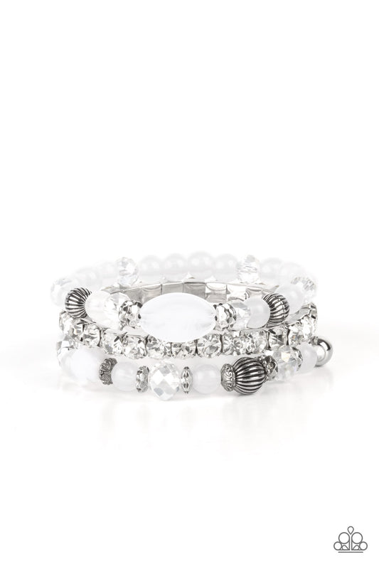 Ethereal Etiquette White Bracelet by Paparazzi Accessories