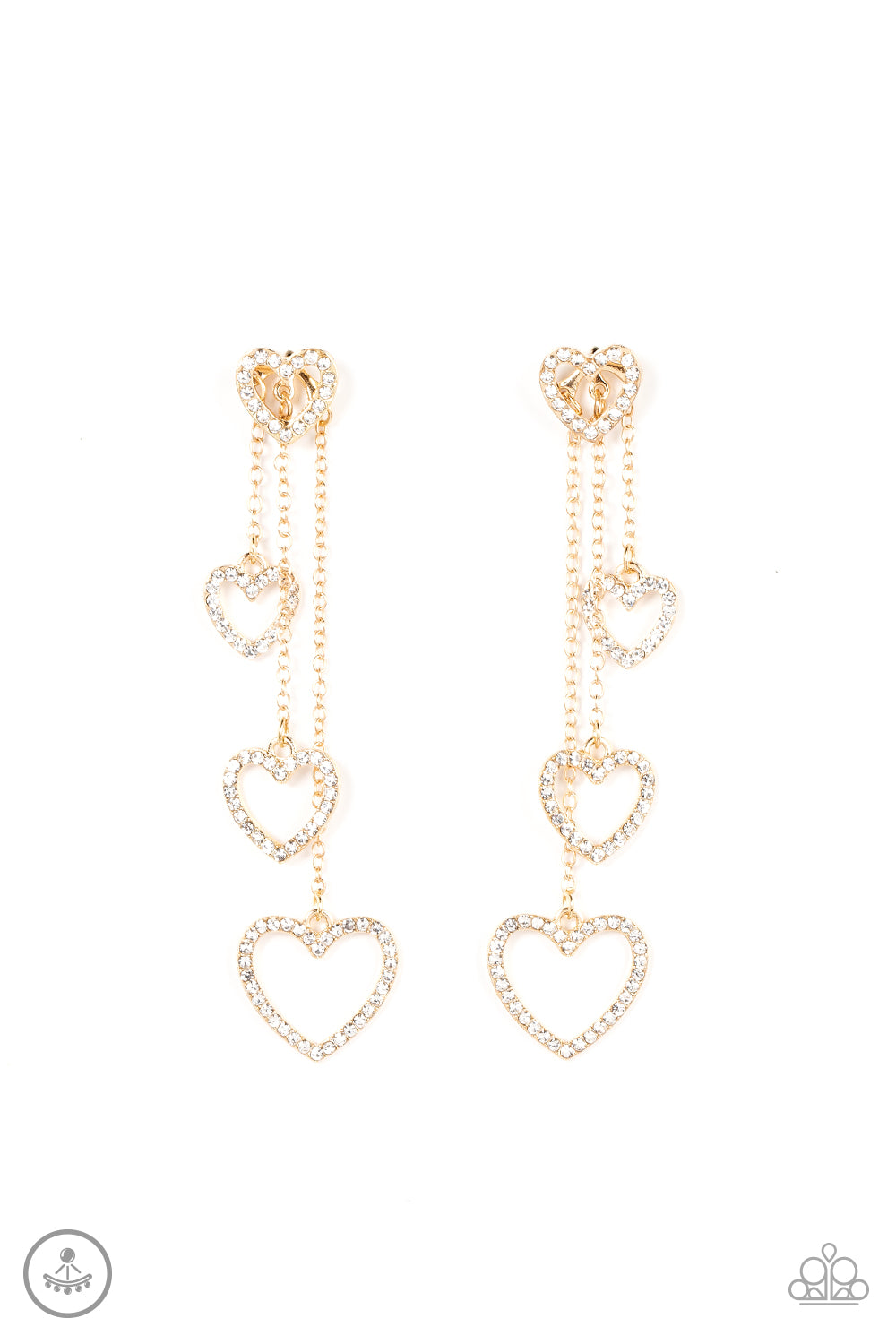 Falling In Love Gold Earrings by Paparazzi Accessories