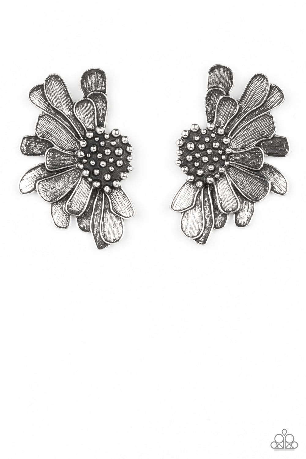 *Paparazzi earrings* "Farmstead Meadow" Silver Post Earrings Life of the Party April 2022