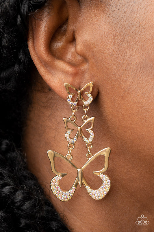 *Paparazzi Earrings* " Flamboyant Flutter" Multi Post Earrings