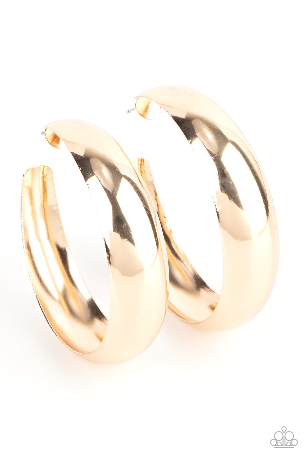 *Paparazzi Hoop Earrings* " Flat Out Flawless" Gold Hoop Earrings