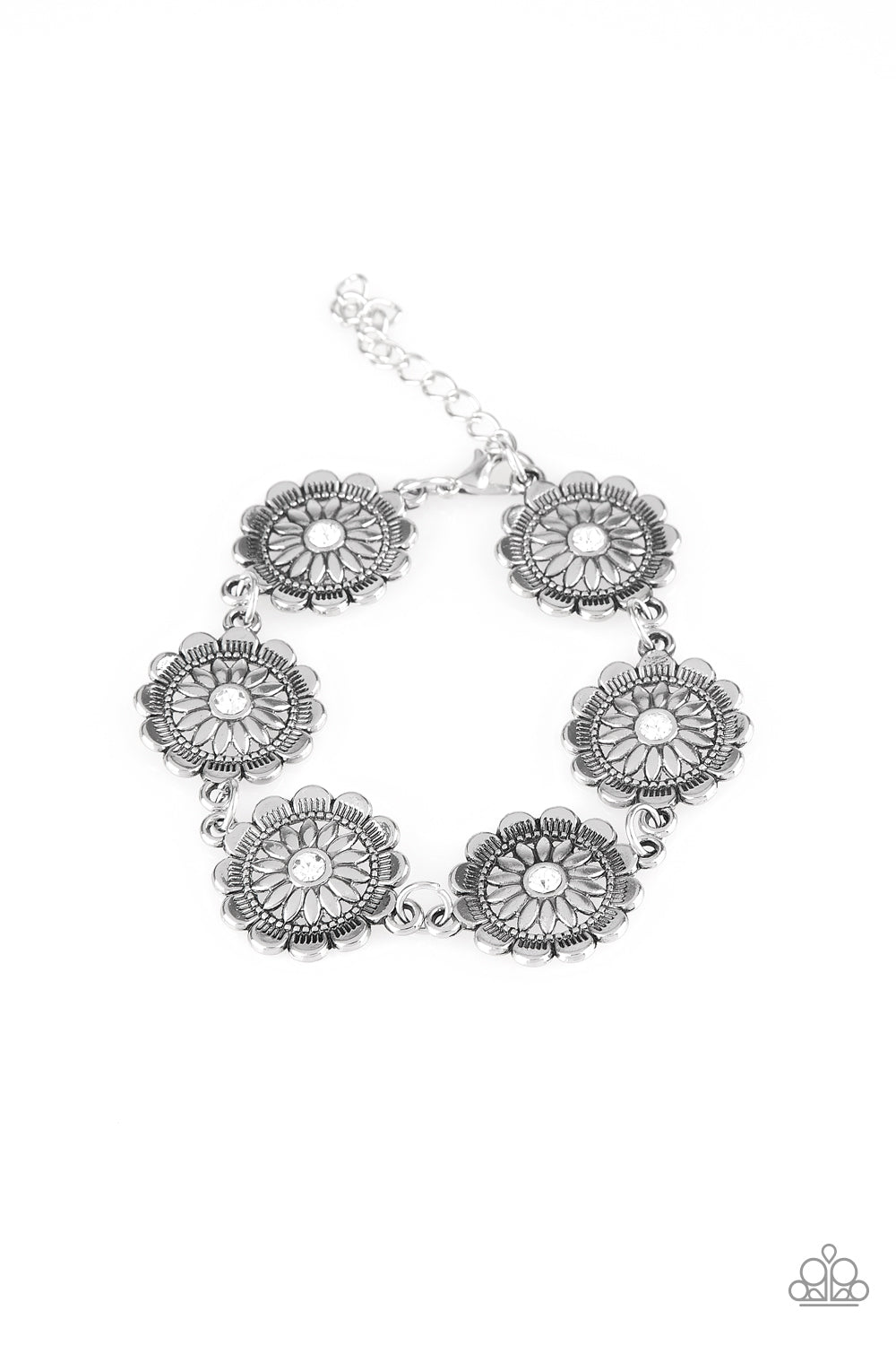 Funky Flower Child White Bracelet by Paparazzi Accessories