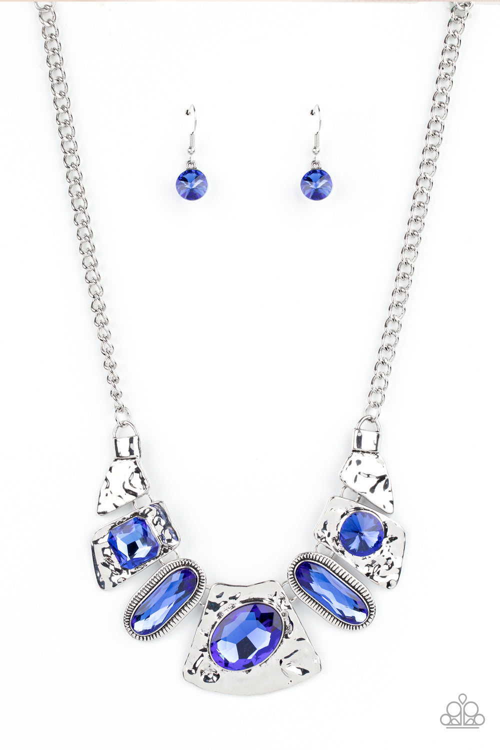 *Paparazzi Necklace* "Futuristic Fashionista" French Blue Gems Statement Necklace