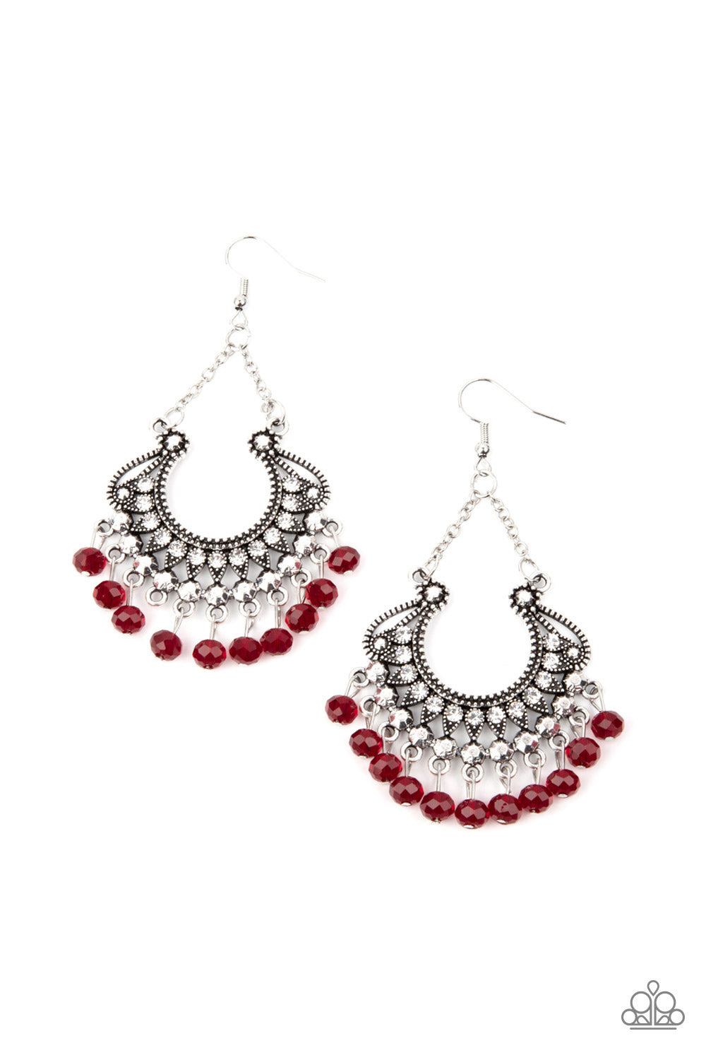 *Paparazzi Accessories* "GLOW Down In Flames" Red Earrings