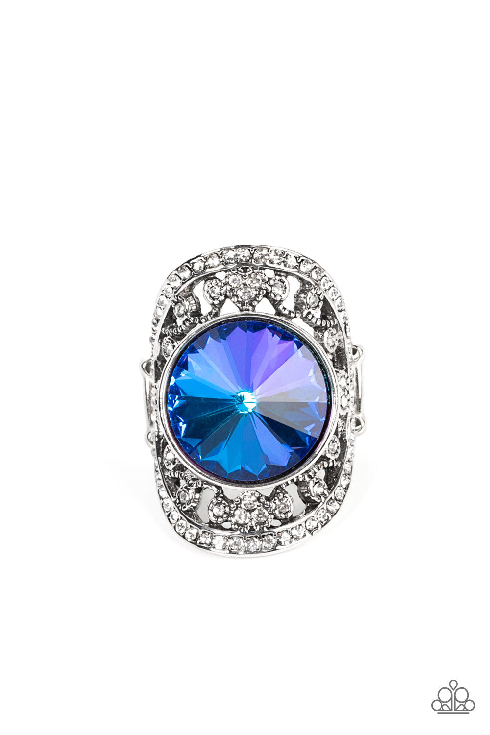 Galactic Garden Iridescent Blue Ring by Paparazzi Accessories