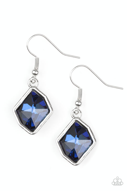 Glow It Up Blue Earrings by Paparazzi Accessories